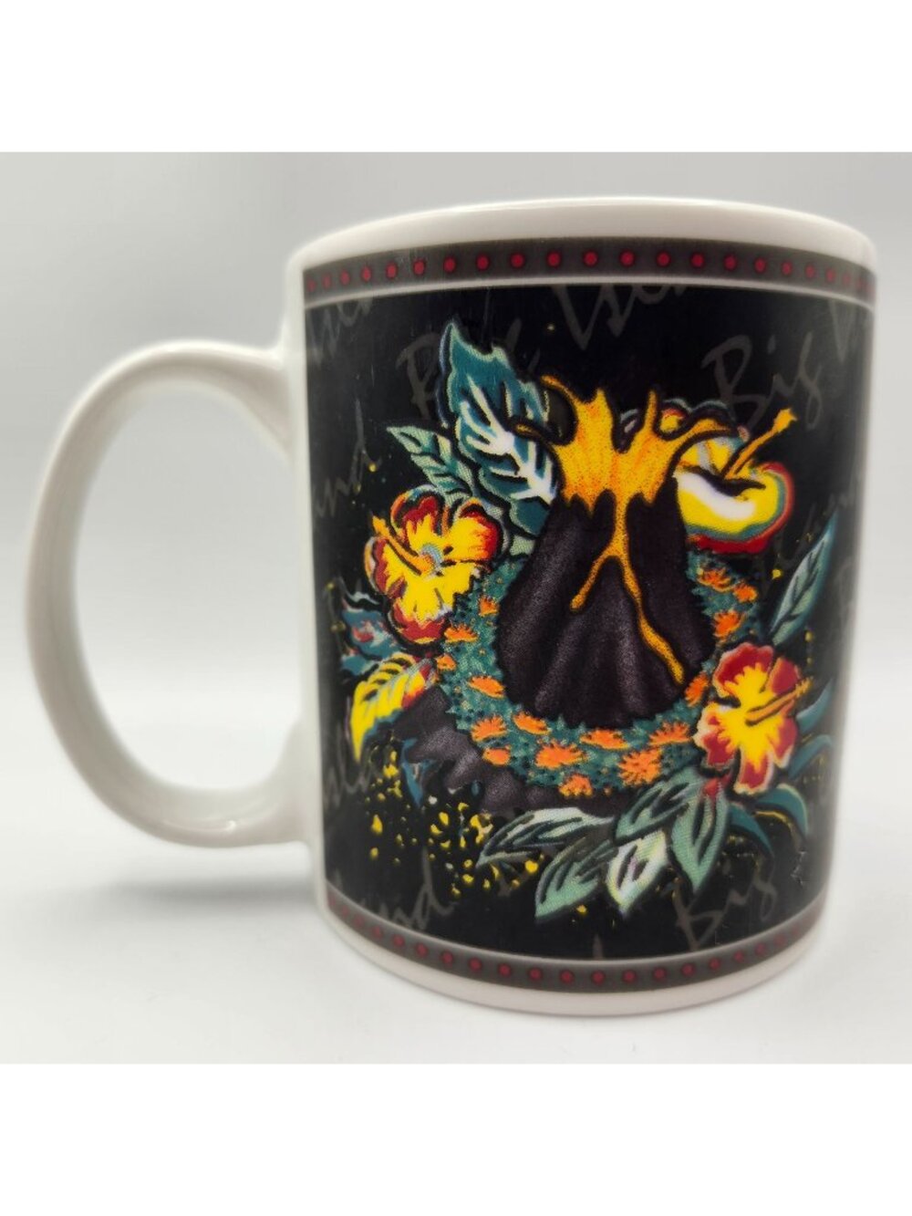 Vtg 2002 Hilo Hattie Big Island Hawaii Volcano Mug Ceramic Coffee Hawaiian 12oz